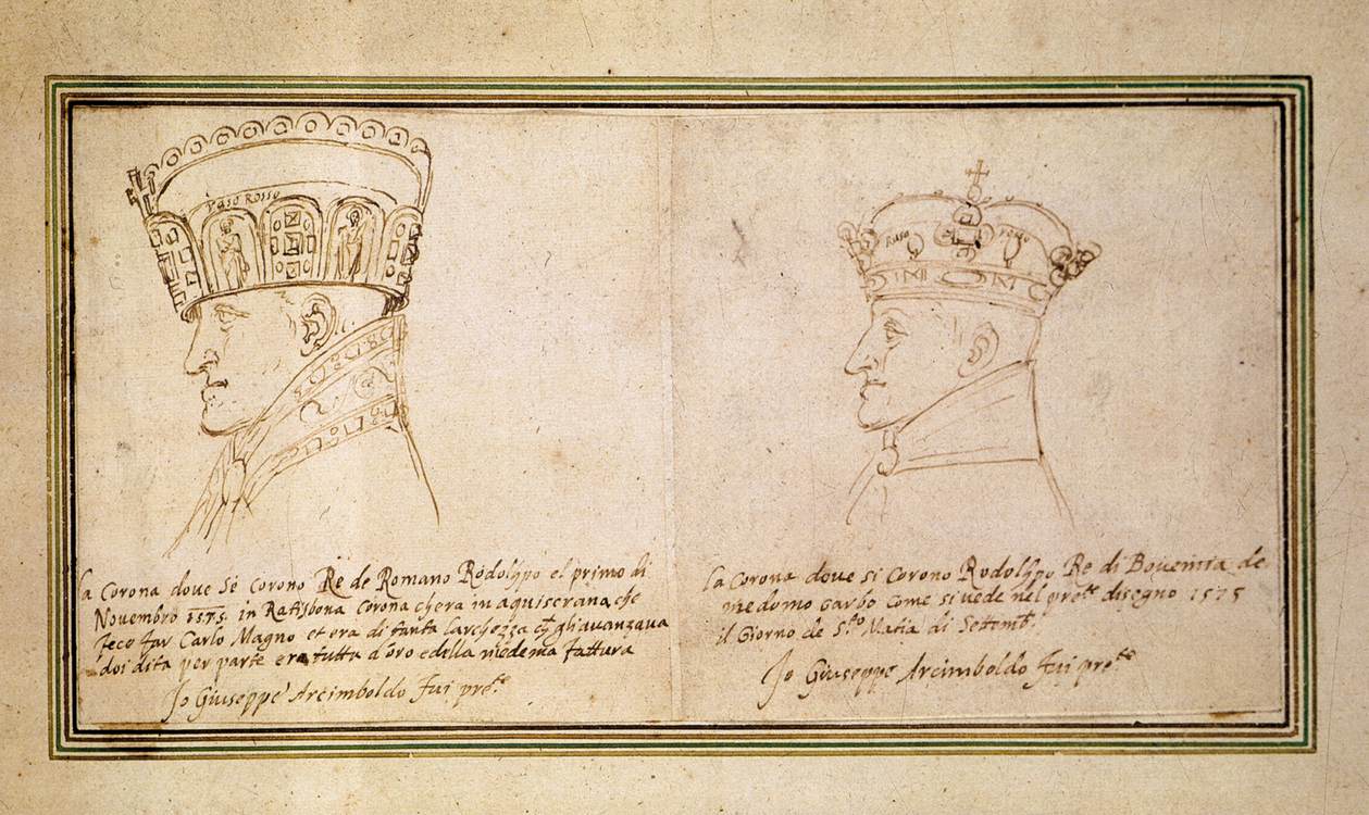 Deux portraits de Rodolphe II avec la couronne