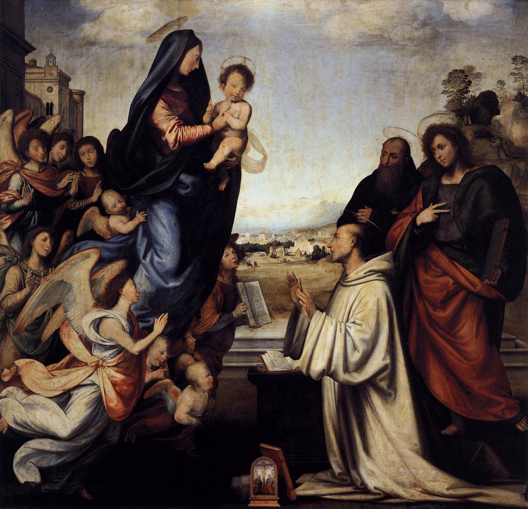 Vision de saint Bernard avec saints Benoît et Jean l'Évangéliste