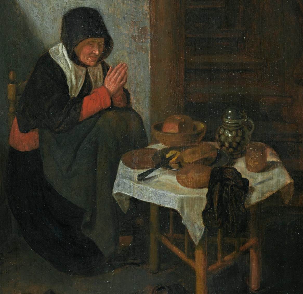 Vieille femme dans un intérieur (détail)