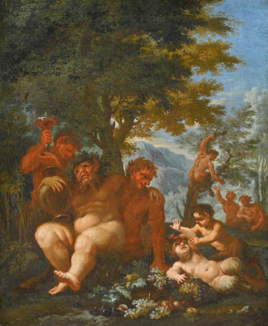 paysage avec Silenus and Putti