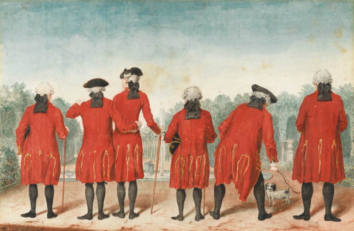 Les gentilshommes du duc d'Orléans en uniforme de Saint-Cloud