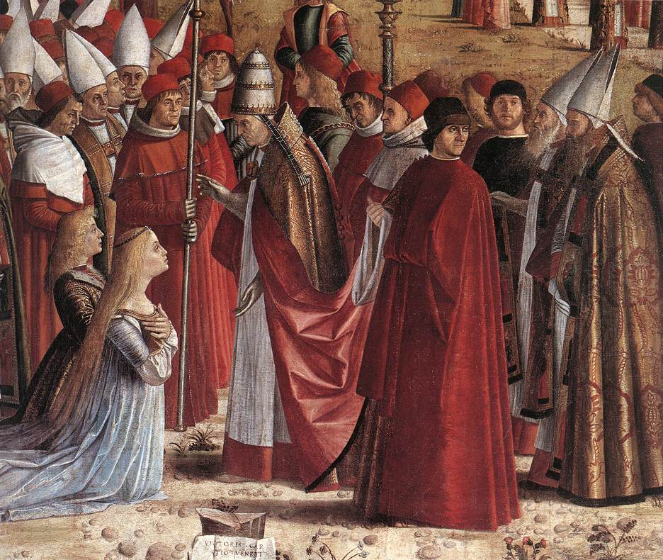 Les pèlerins rencontrent le pape (détail)