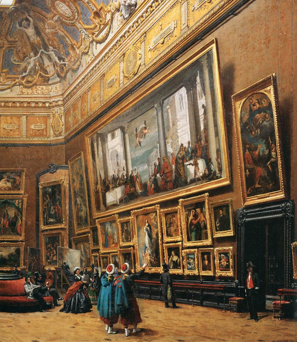Vue du Grand Salon Carré au Louvre (détail)