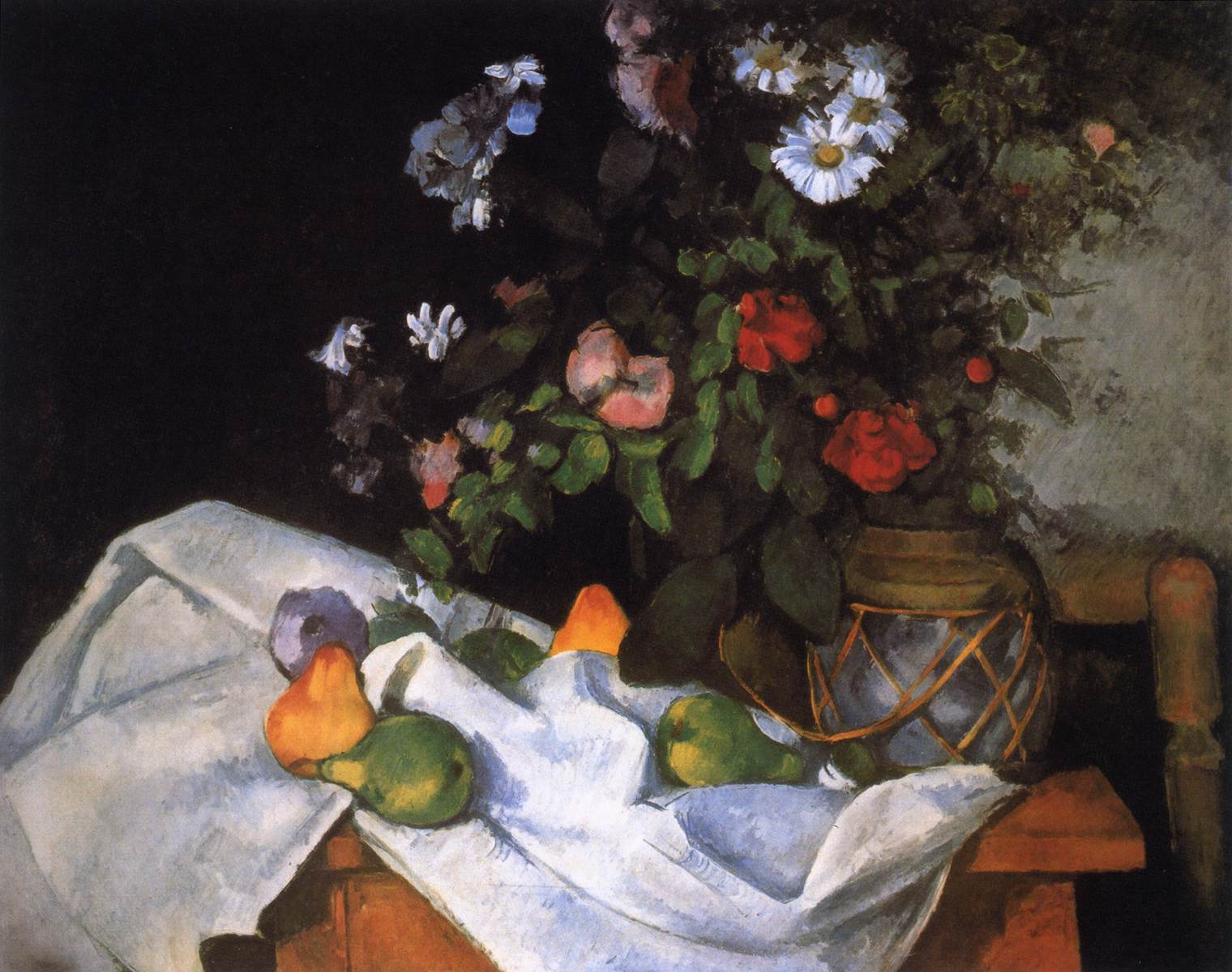 Nature morte de fleurs et de fruits