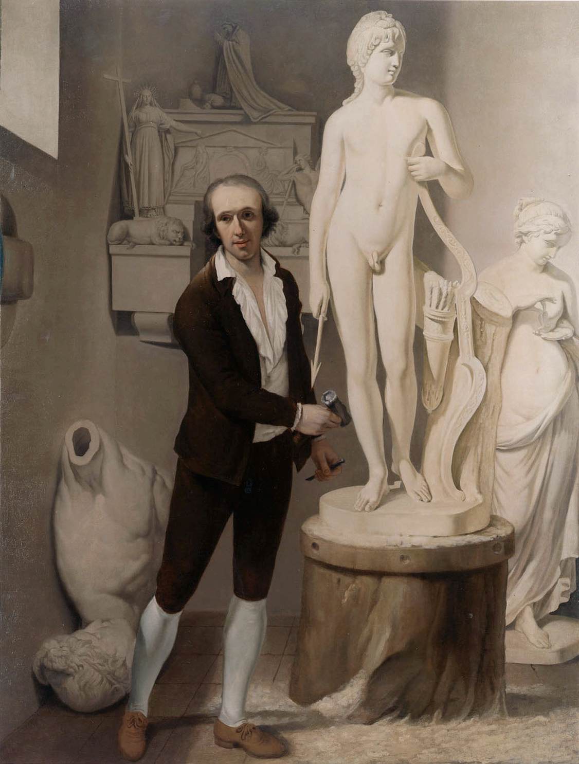 Portrait d'Antonio Canova dans son atelier