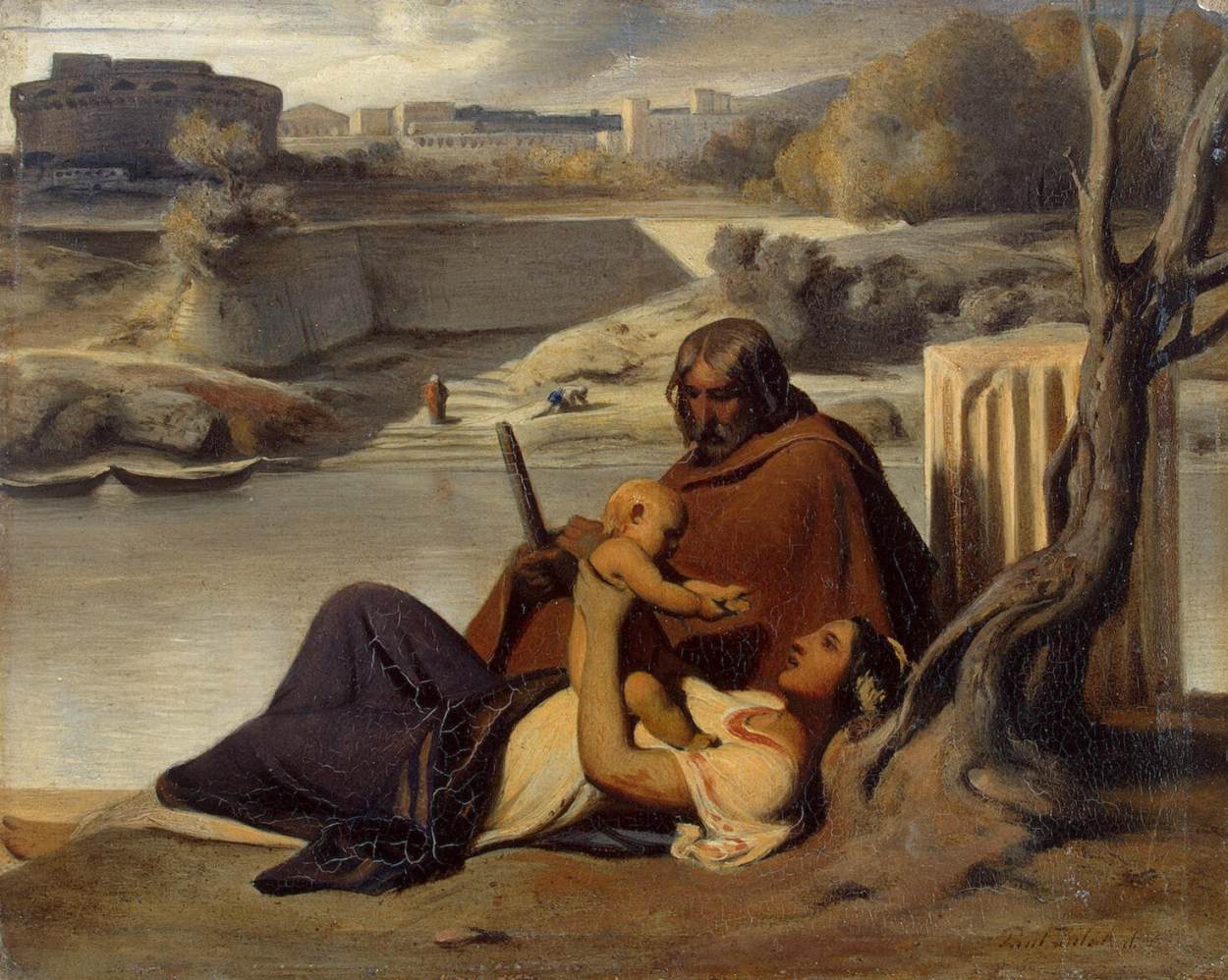 Se reposant sur les rives du Tibre