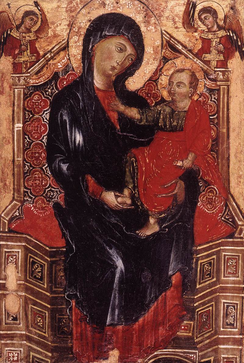 Vierge à l'Enfant trônant entre deux archanges