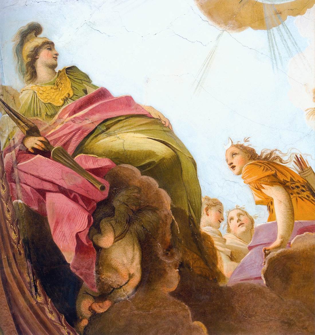 Minerve avec deux nymphes, Diane et Éole (détail)