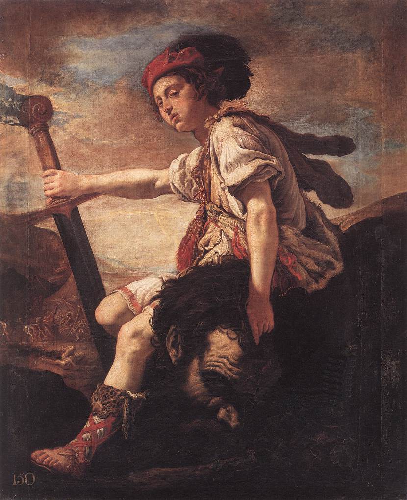 David tenant la tête de Goliath