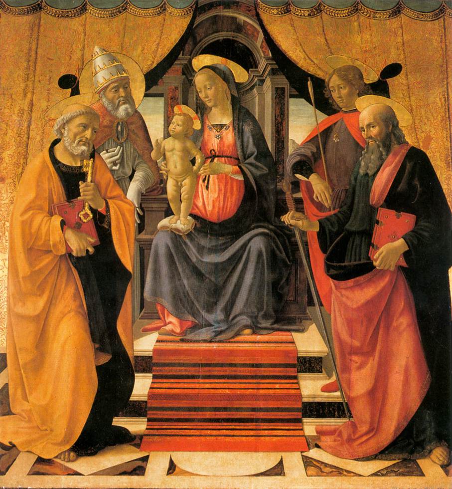 Vierge à l'Enfant en majesté entourée de saints