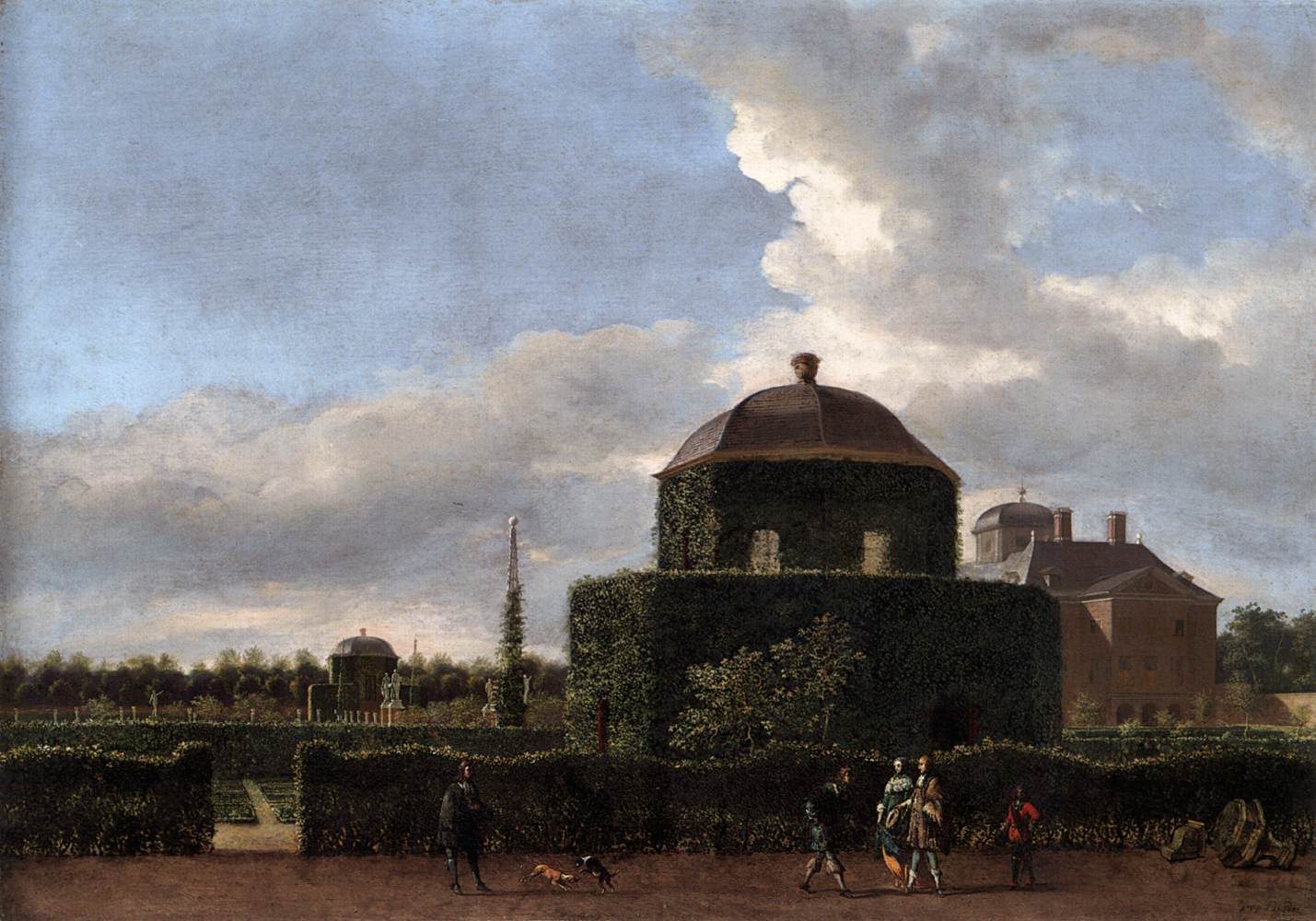 Le Huis ten Bosch à La Haye et son jardin à la française (vue de l'est)