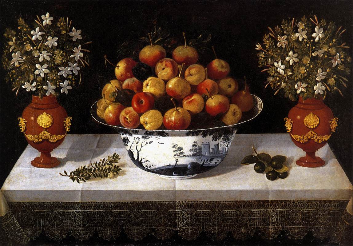 Nature morte de fruits et de fleurs