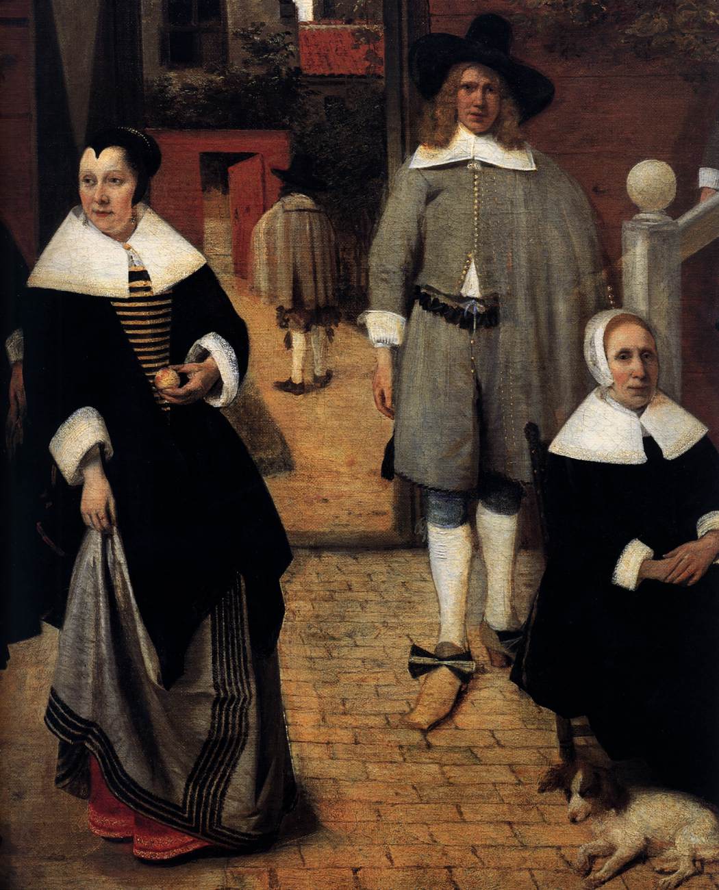 Portrait d'une famille dans une cour à Delft (détail)