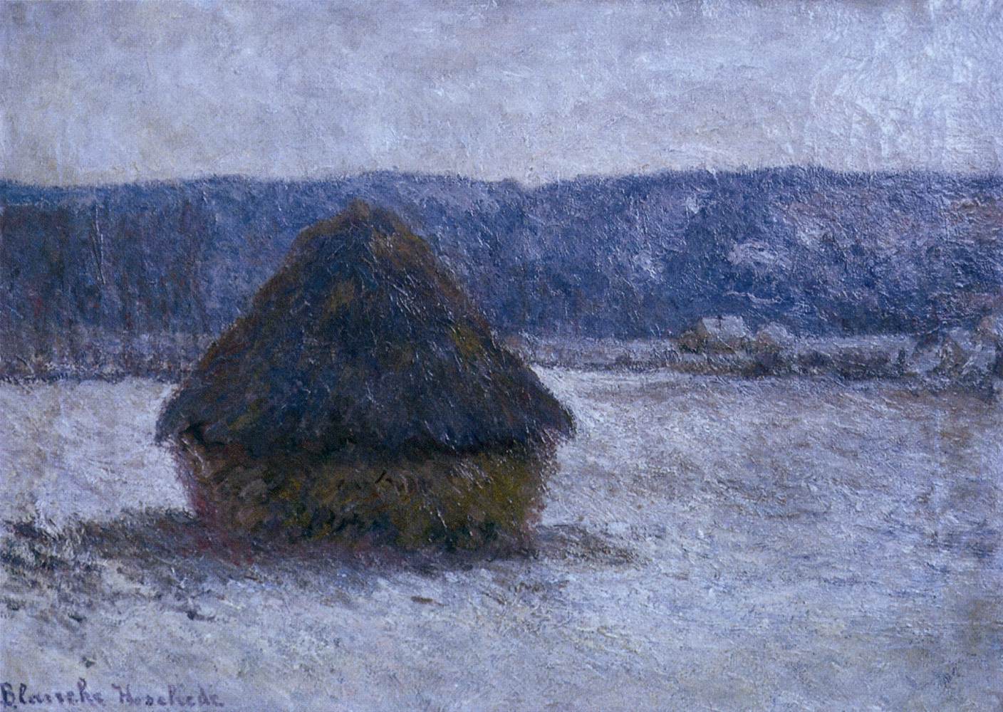 Meule de foin, effet de neige