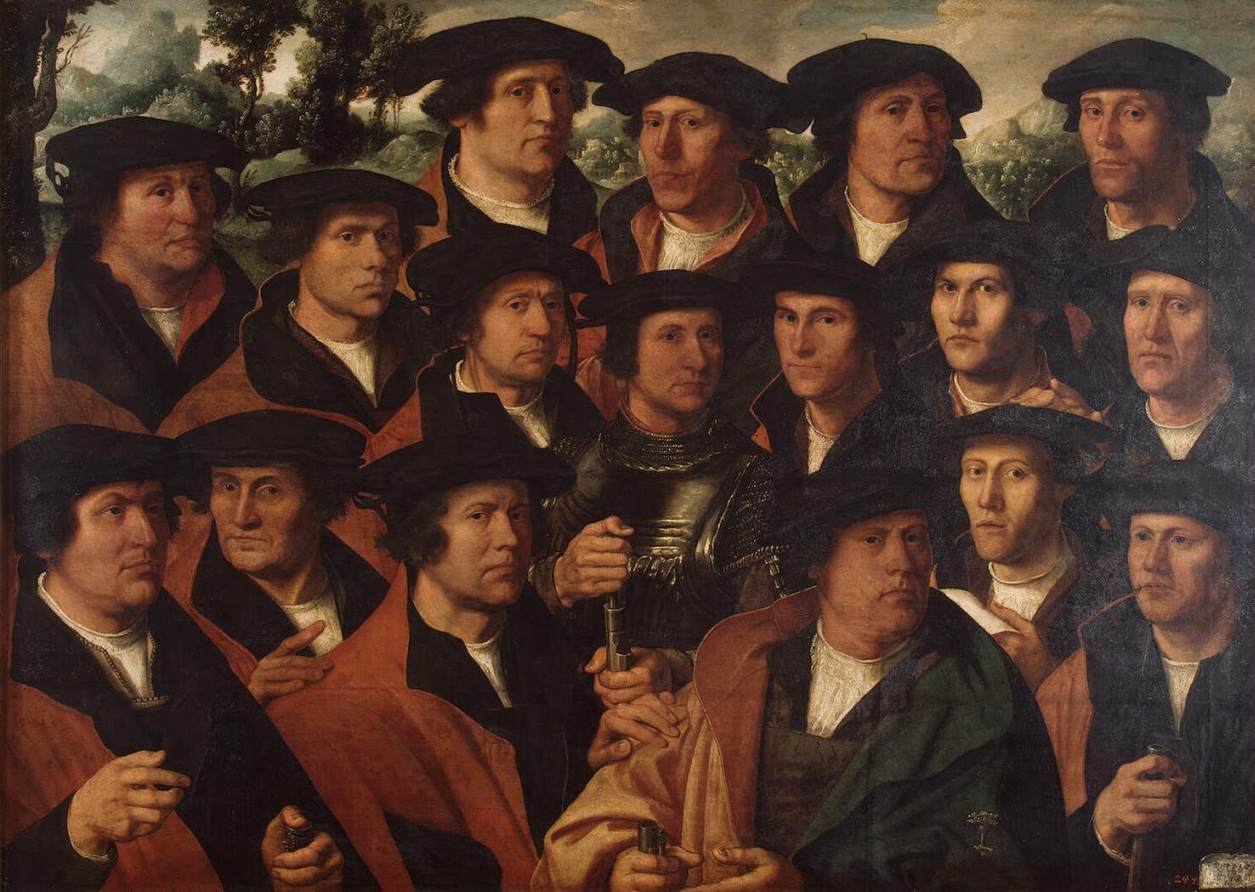 Portrait de groupe de la corporation de tir d'Amsterdam