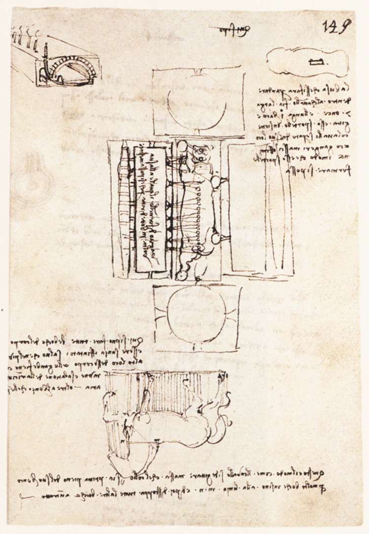 Manuscrit page on the Sforza monument