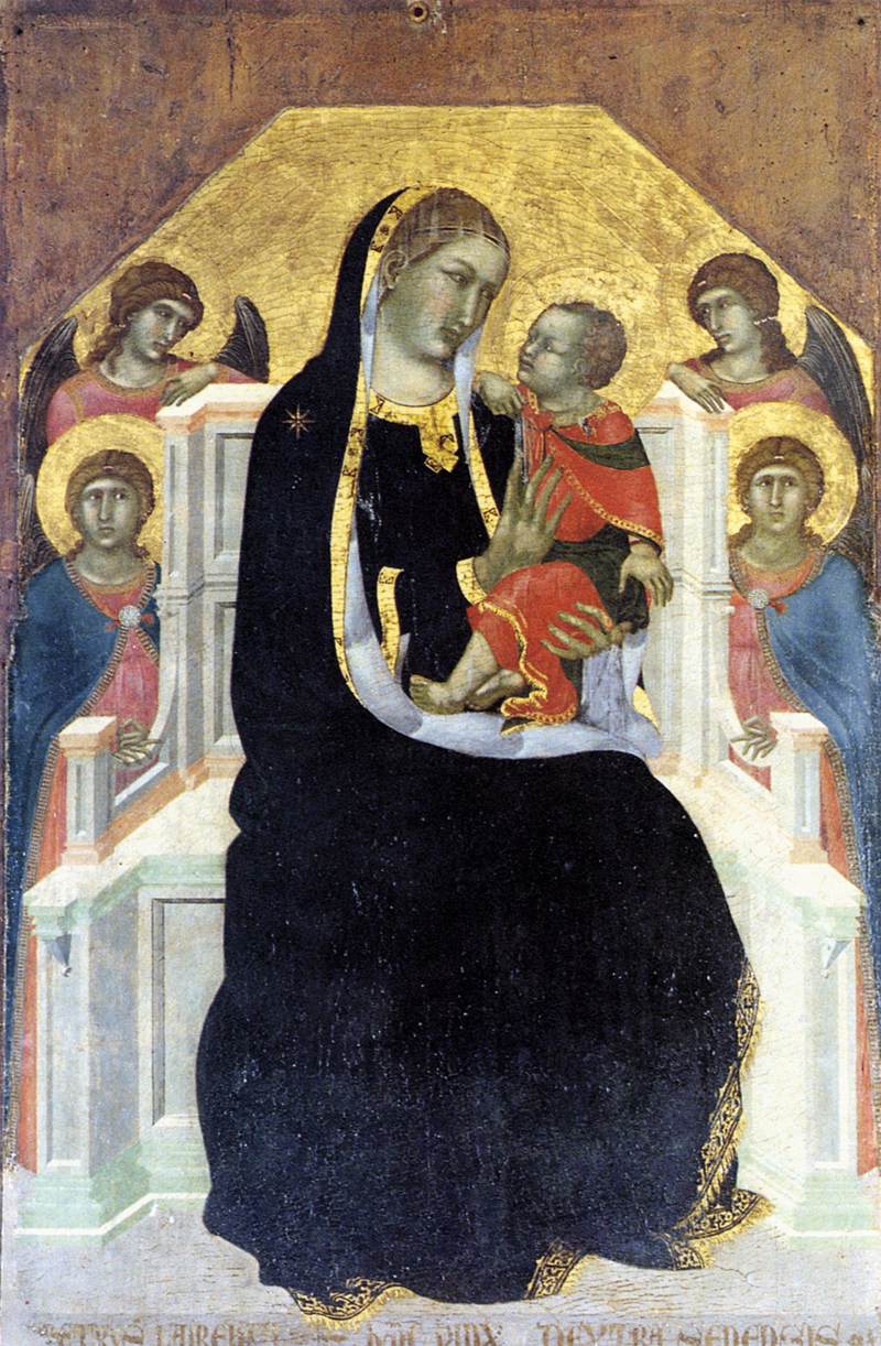 Vierge trônante avec l'Enfant et quatre anges