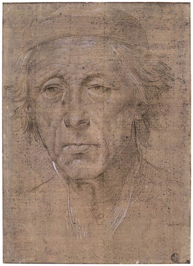 Tête d'un homme âgé portant un chapeau