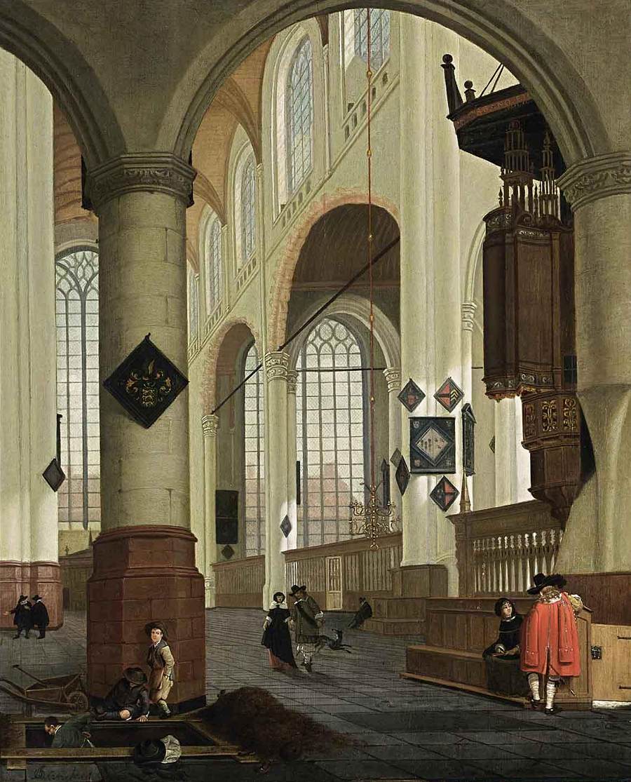 Intérieur de l'Oude Kerk à Delft
