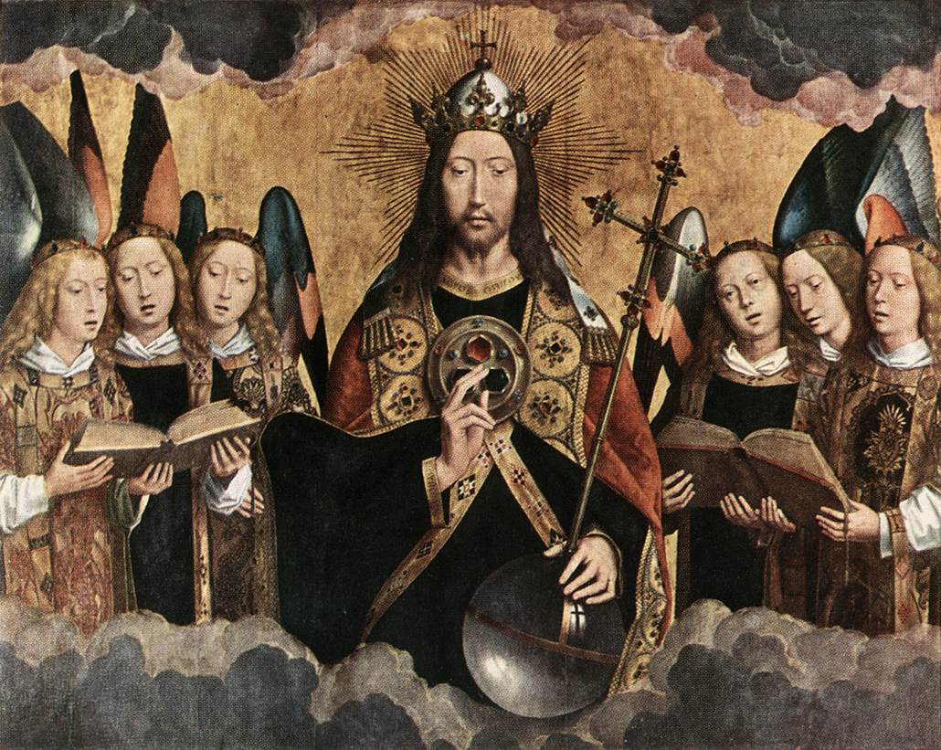 Le Christ entouré d'anges musiciens