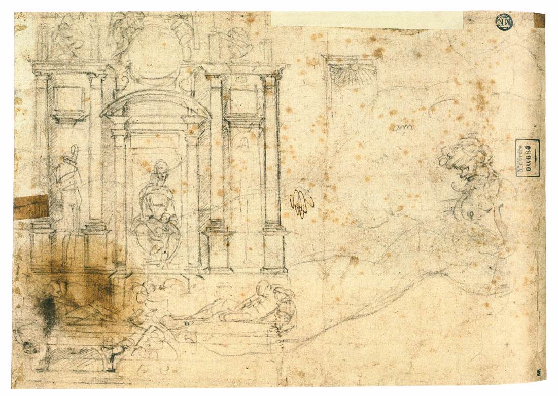 Projet pour un tombeau double dans la chapelle des Médicis (verso)