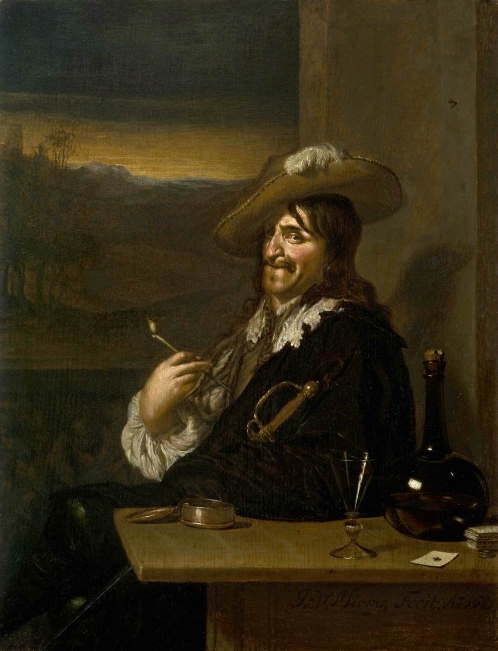 Un cavalier assis à une table