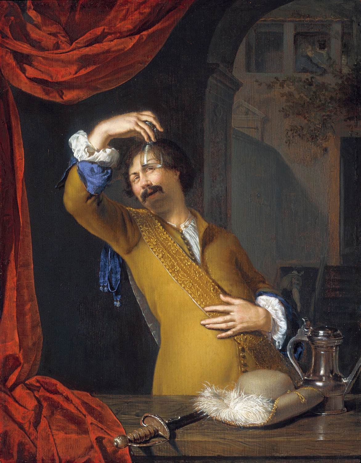 Milicien au verre vide