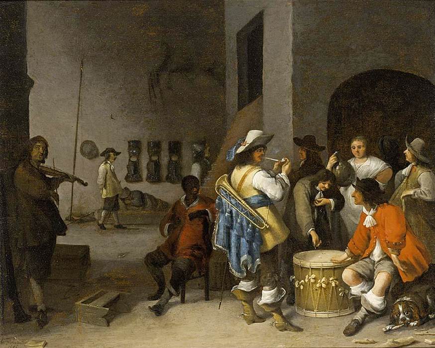 Scène dans une salle de garde