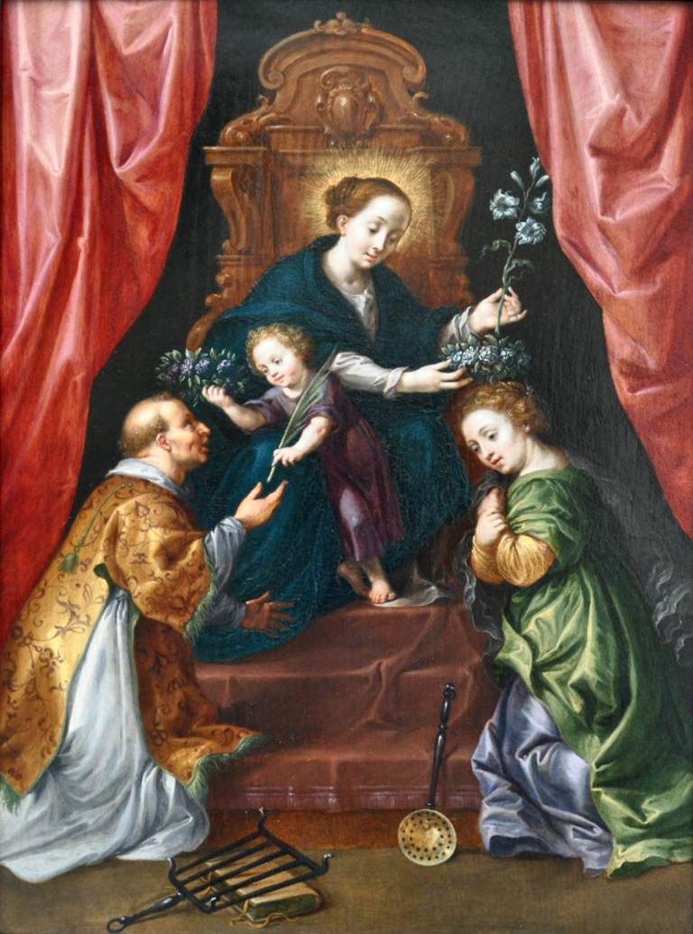 Vierge à l'Enfant en majesté entourée de saints
