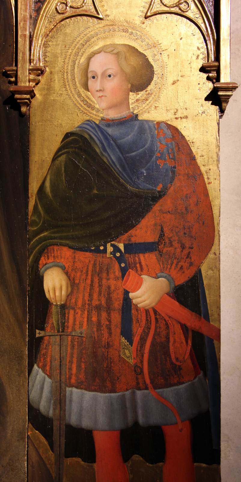 Adoration des bergers entre les saints Augustin et Galgano (détail)