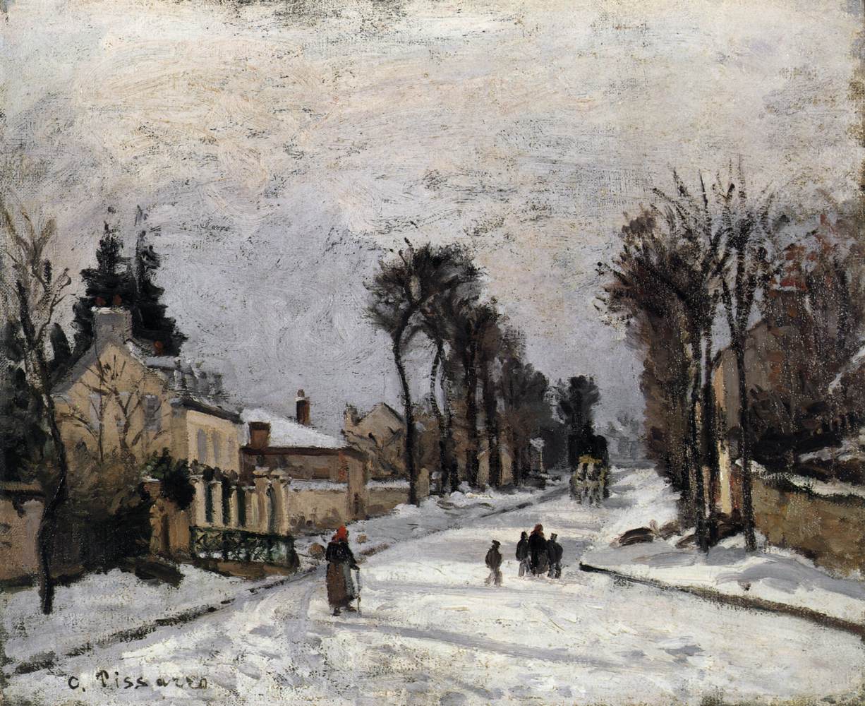 La route de Versailles à Louveciennes (neige)