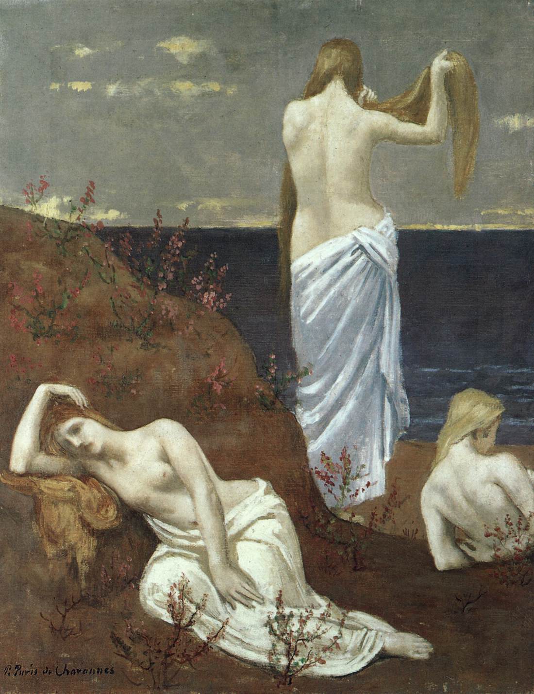 Jeunes femmes au bord de la mer
