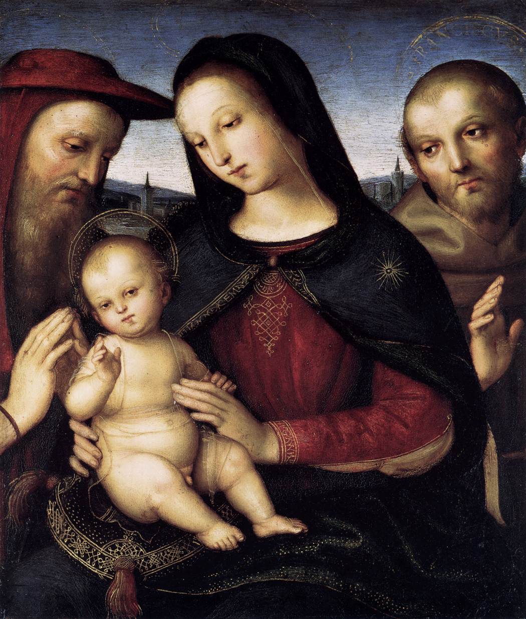 Madone à l'Enfant et des saints