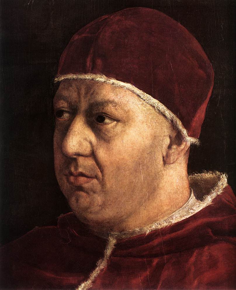 Le pape Léon X avec les cardinaux Giulio de' Medici et Luigi de' Rossi (détail)