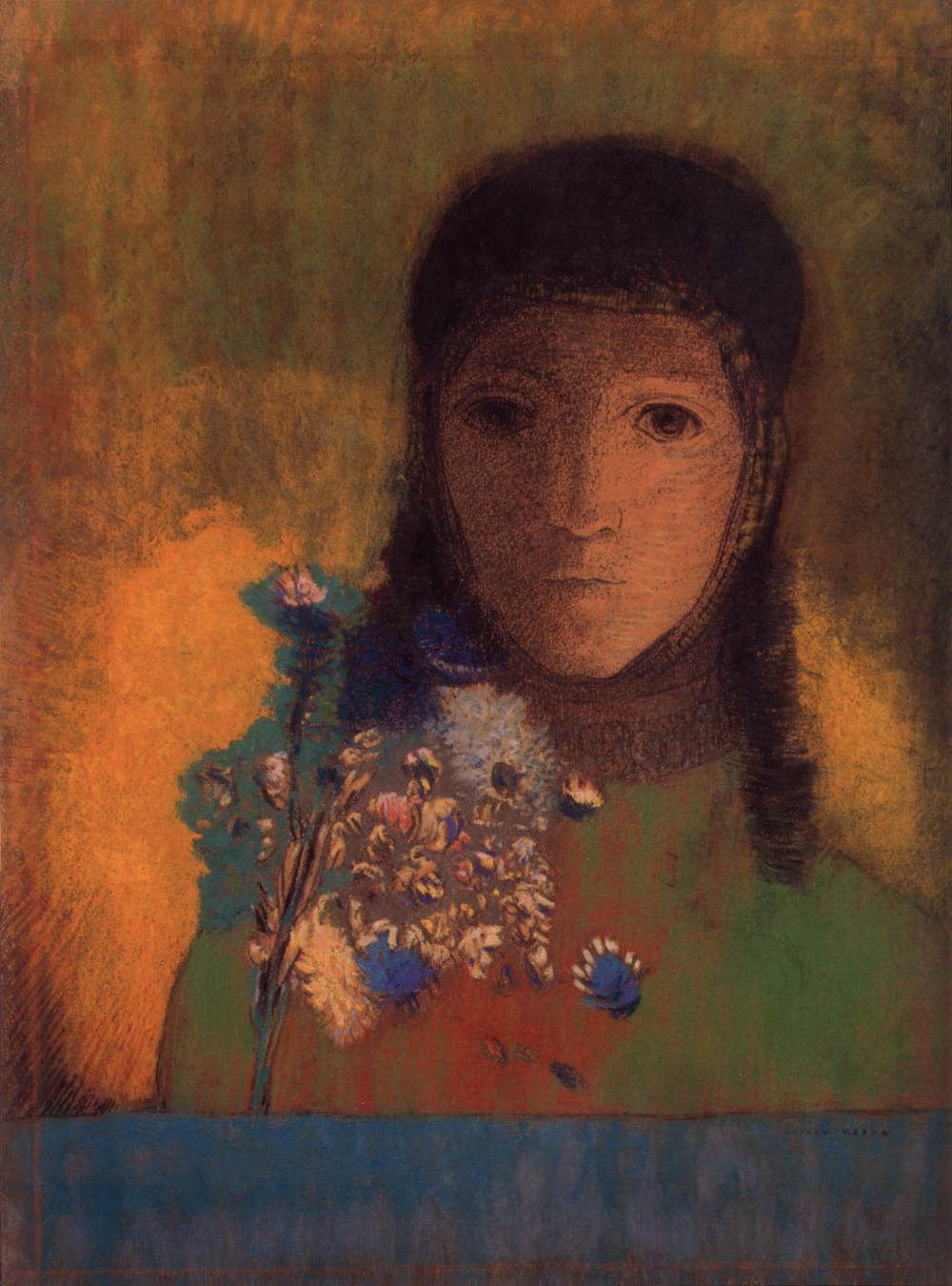 Femme aux fleurs sauvages