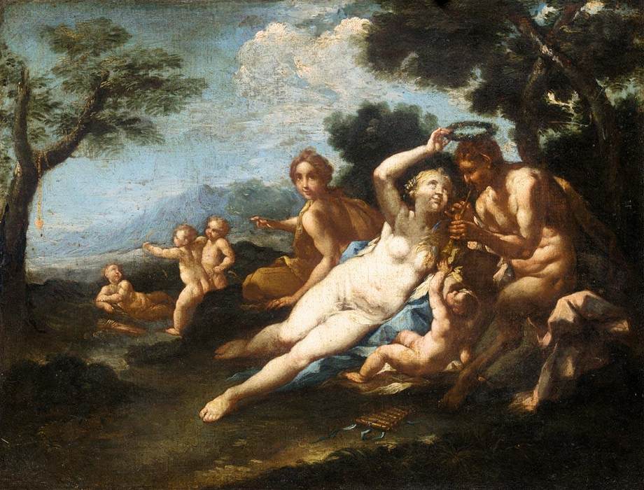 Satyre couronné par une nymphe