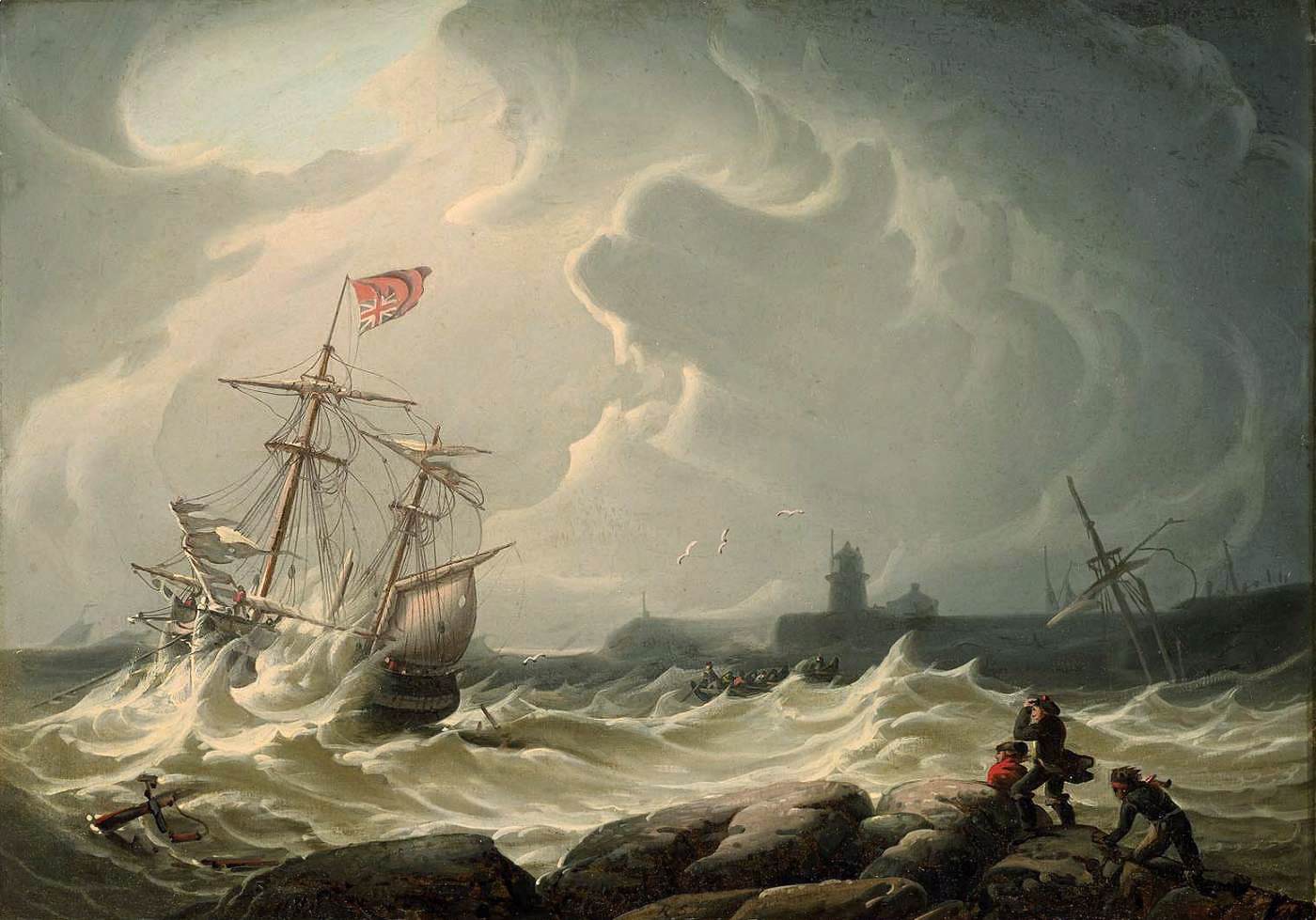 Navire en tempête