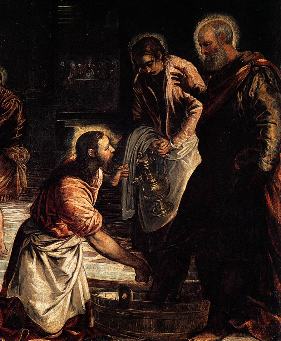 Le Christ lavant les pieds de ses disciples (détail)