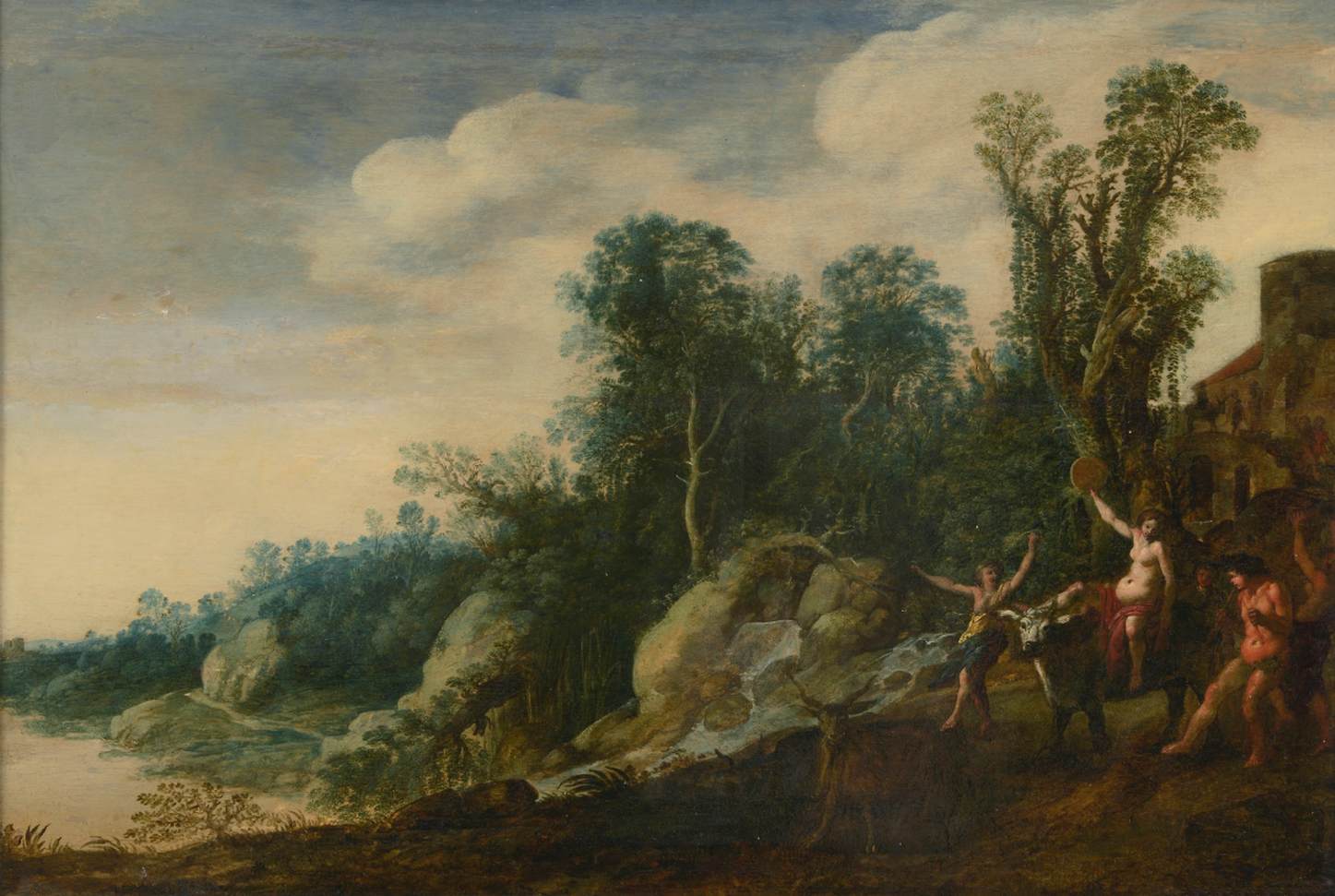 paysage avec Dancing Bacchantes