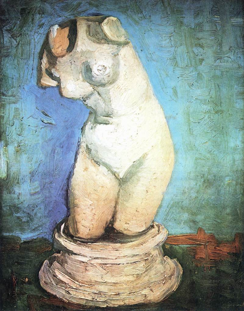 Statuette en plâtre d'un torse féminin