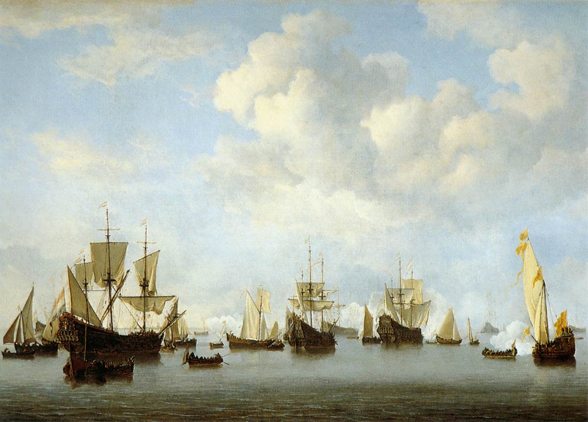 La flotte néerlandaise dans les détroits de Goeree (Guinée)