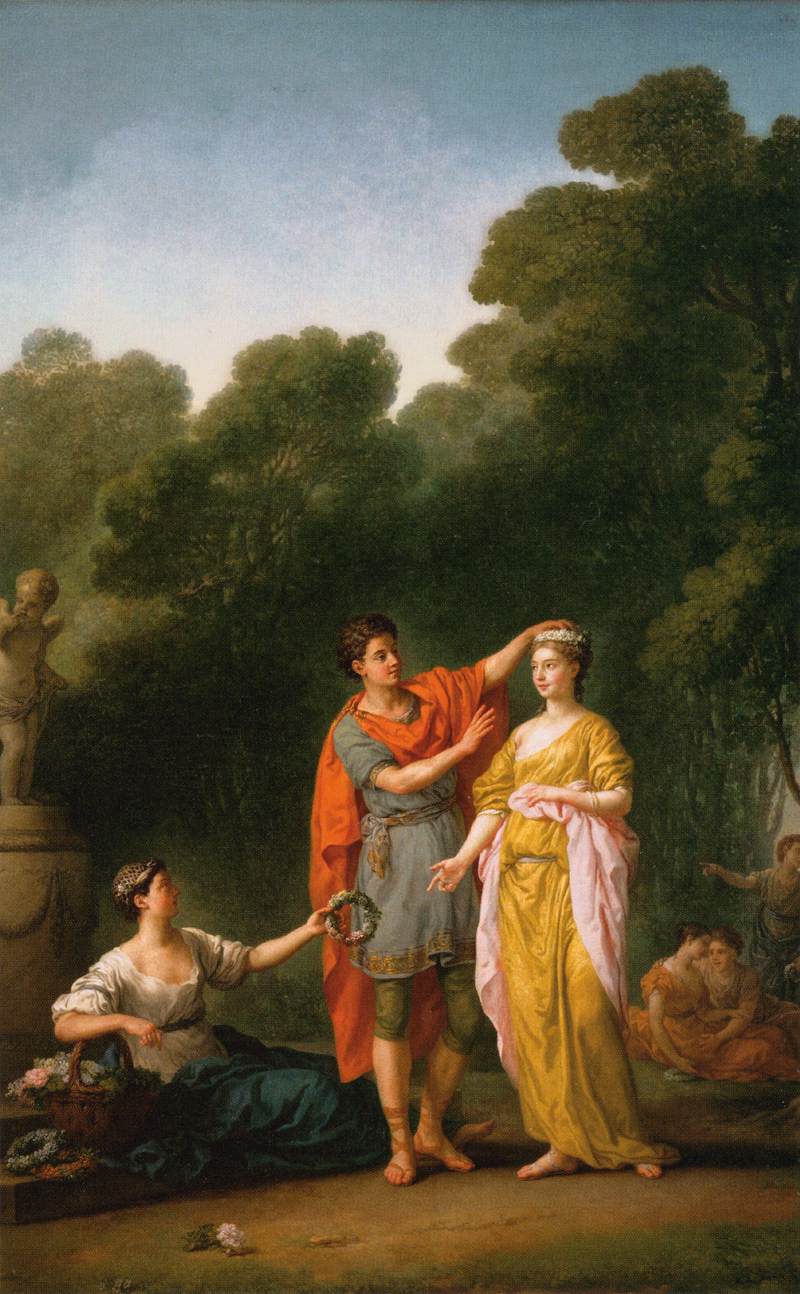Amant couronnant sa maîtresse