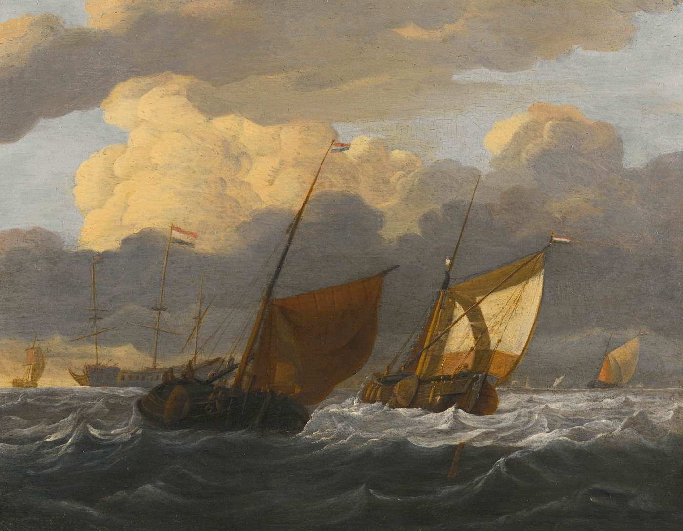 Navires dans une mer agitée