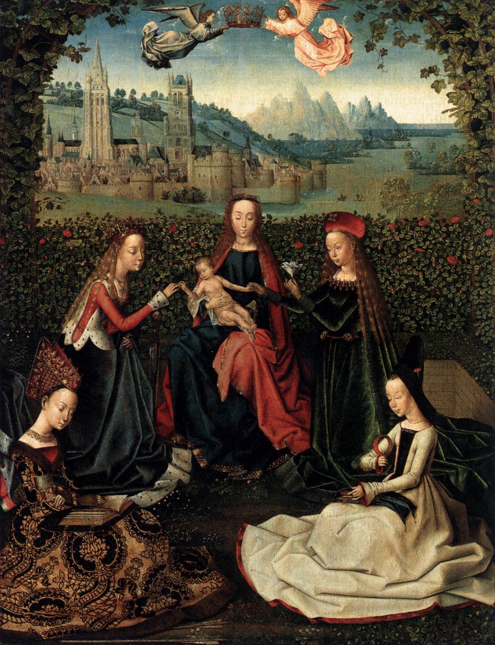 Vierge au jardin de roses