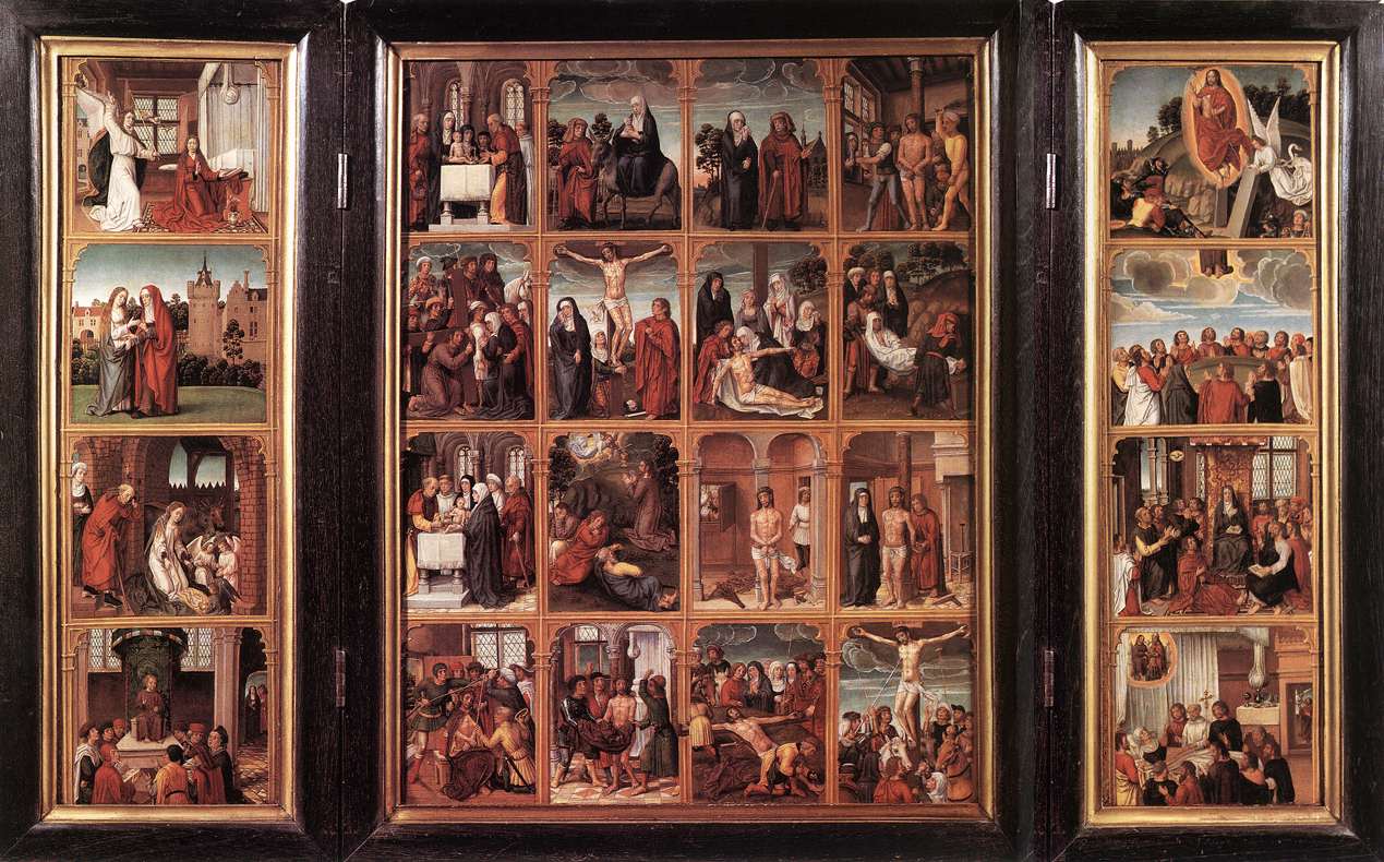 Triptyque avec des scènes de la vie du Christ