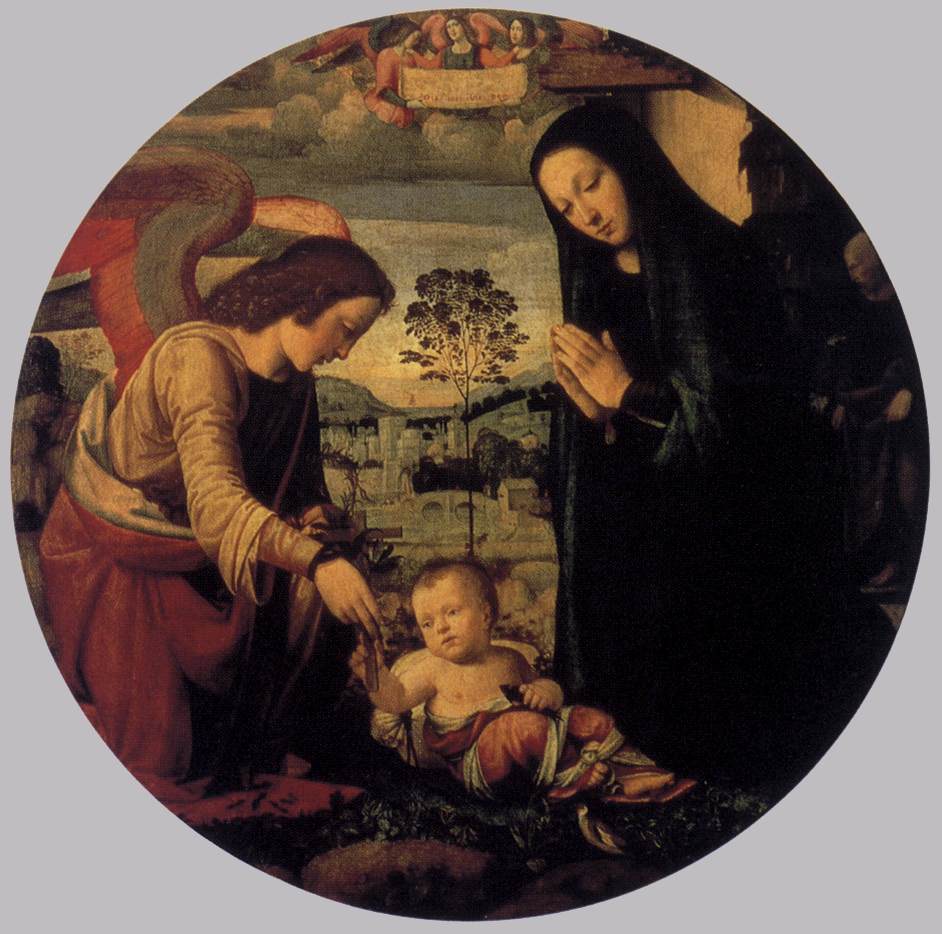 Adoration de l'Enfant avec un ange