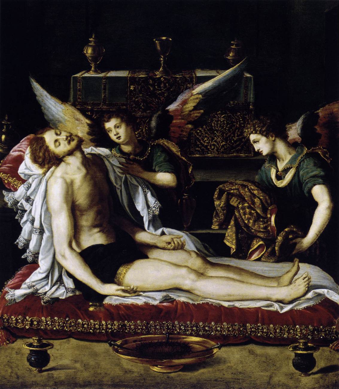 Le Corps du Christ avec deux anges