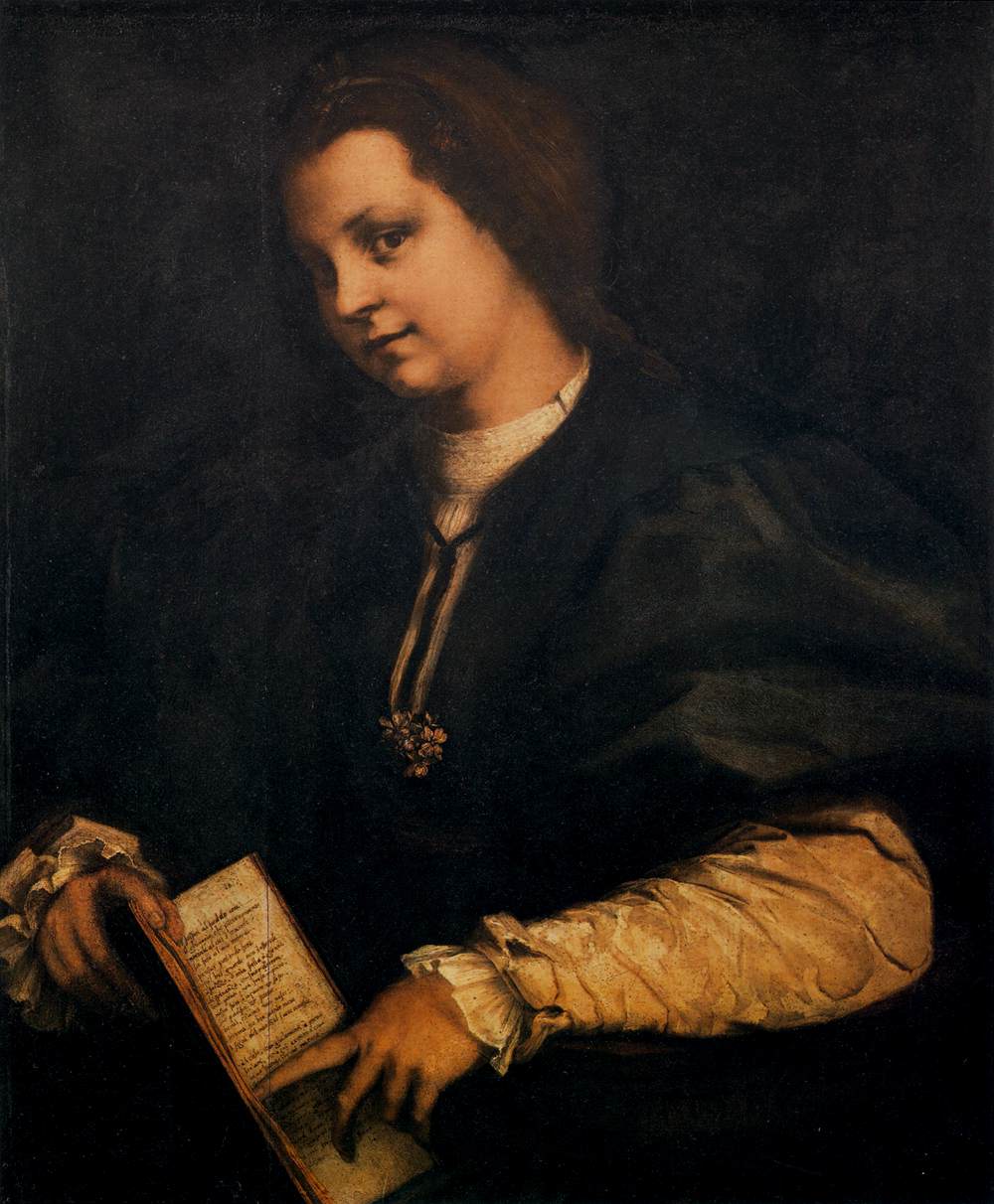 Portrait d'une dame tenant un livre