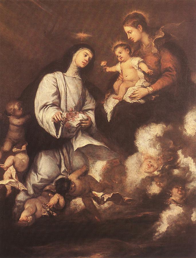 Sainte Rose de Lima devant la Vierge