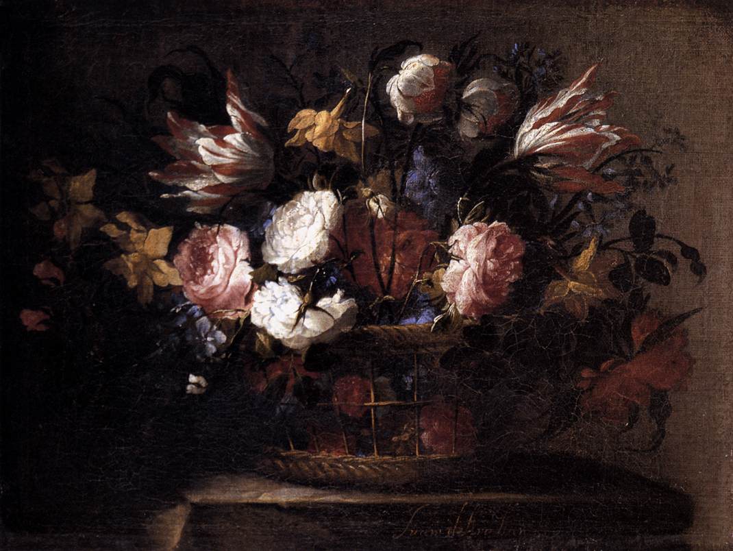 Nature morte avec un panier de fleurs